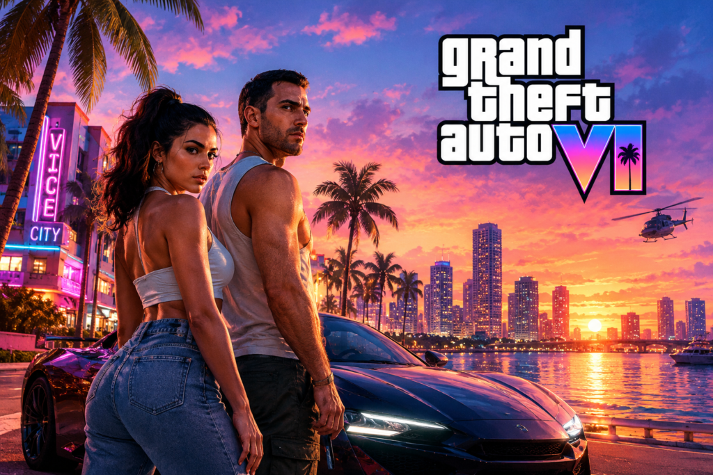 GTA 6 Vice City atmosferi, Jason ve Lucia karakterleri ve spor araba